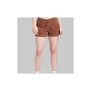 Women's Wild Fable Brown Mid-Rise Utility Shorts - Low Stretch Medium NWT